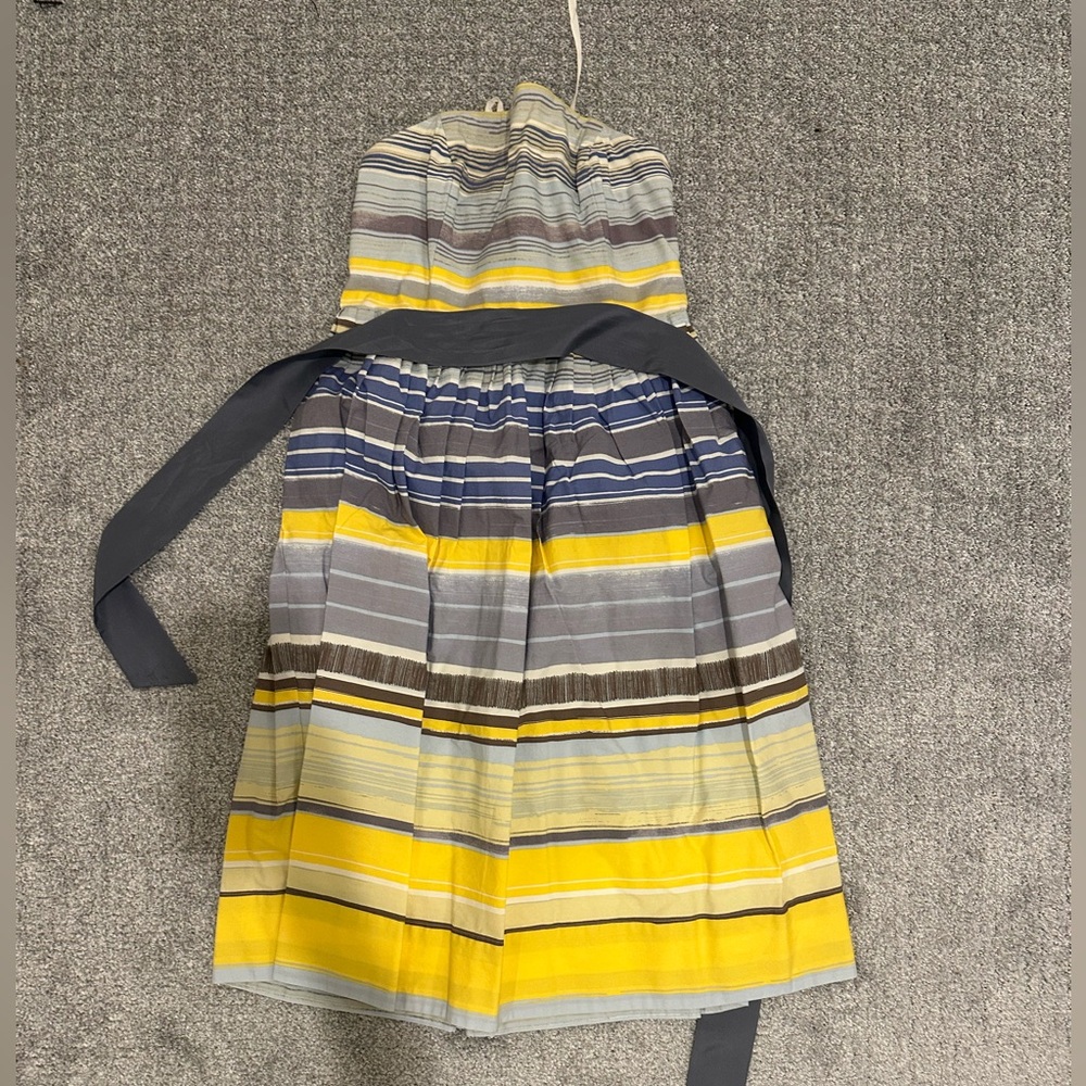 Anthropologie Strapless Yellow and Gray Women's Skirt